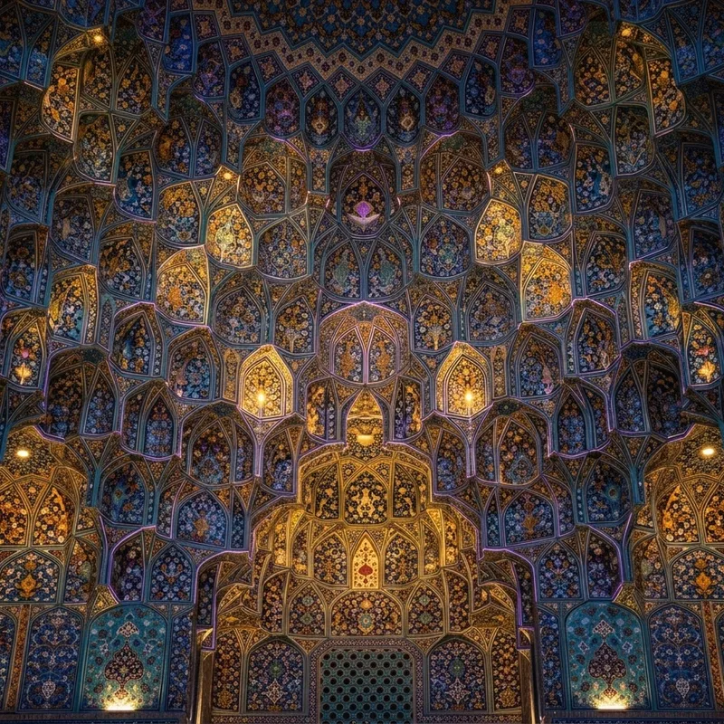 Persian tilework ceiling